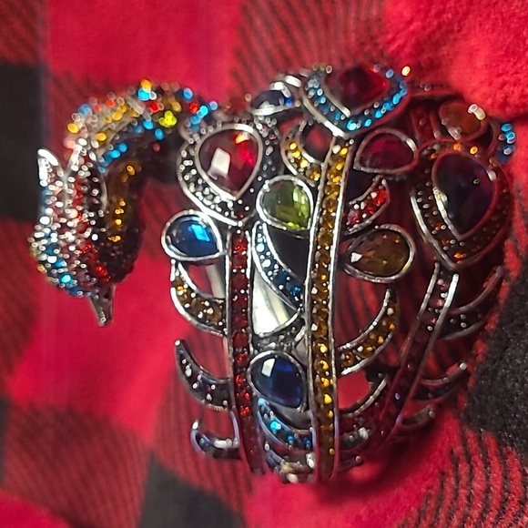 Fansty peacock bangle multi stone silver - Picture 6 of 8